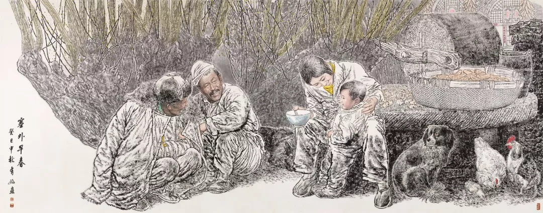 王有政  塞外早春  143×364cm  2013年  中国画