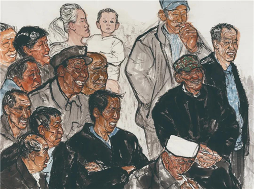 汪浩然 好戏 纸本设色 155cm×205cm 2020年