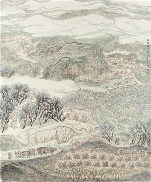 常欣 印象南泥湾 纸本设色 240cm×200cm 2021年