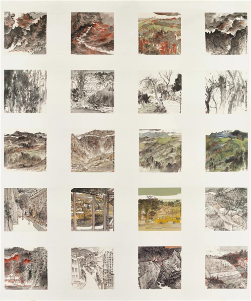 李岗 江山如画 纸本设色 240cm×200cm 2021年