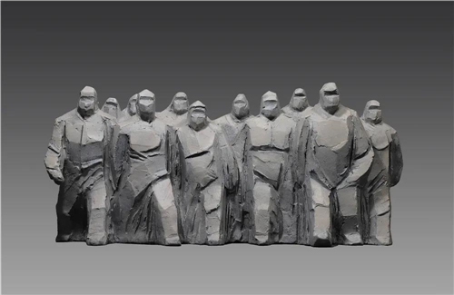 陈云岗 逆行的屏障 树脂 52cm×20cm×23cm 2020年
