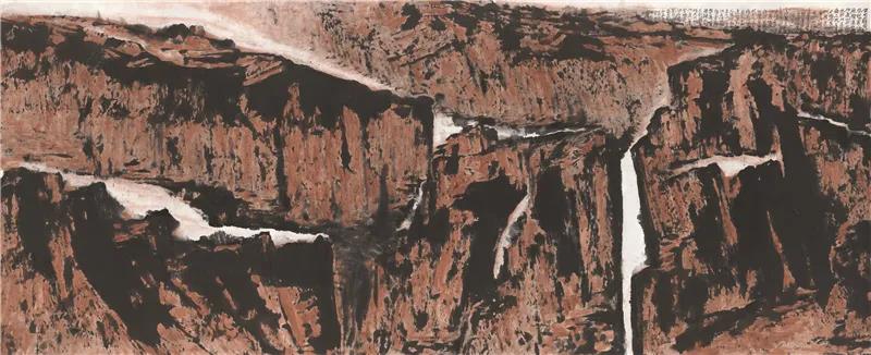 曾来德 黄河·黄塬图 国画 145cm×362cm