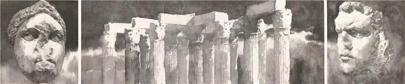 董小明 遥远的文明之光——雅典 国画63cm×301cm