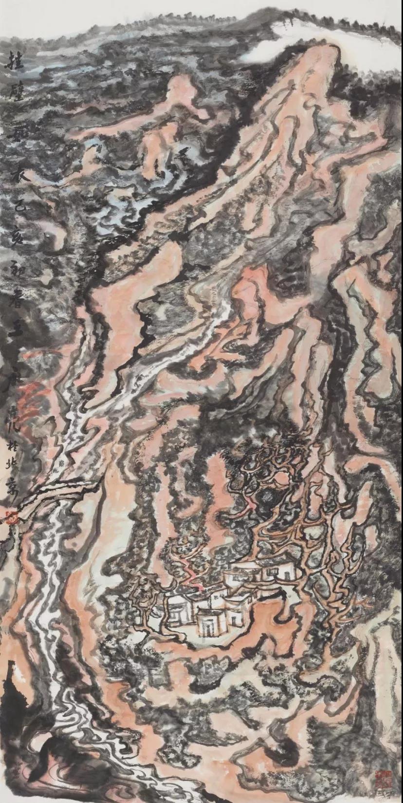 王永亮 挂壁如衣 136×68cm 2019年