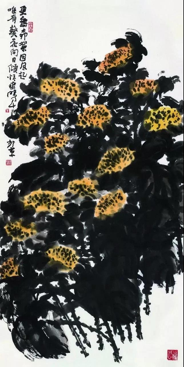 李晓军 唯有葵花向日倾 136cm×68cm 2019年