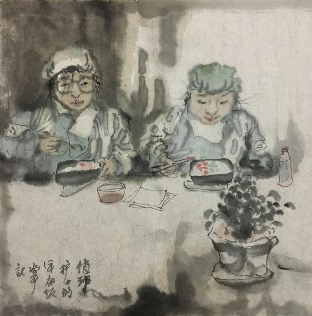 尚可 值班护士的年夜饭 中国画
