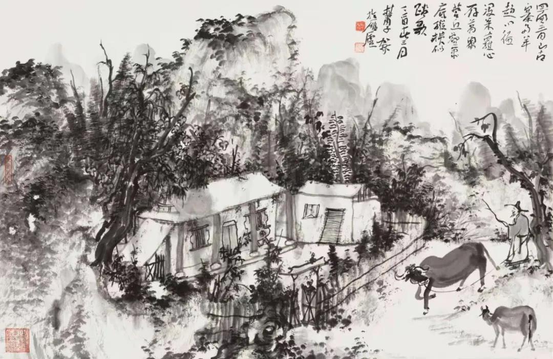 何加林 四面青山古寨多 38cm×58cm