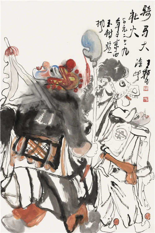 骑马大社火  68cm×45cm  2019年