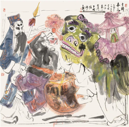 吉祥喜庆  124cm×124cm  2017年