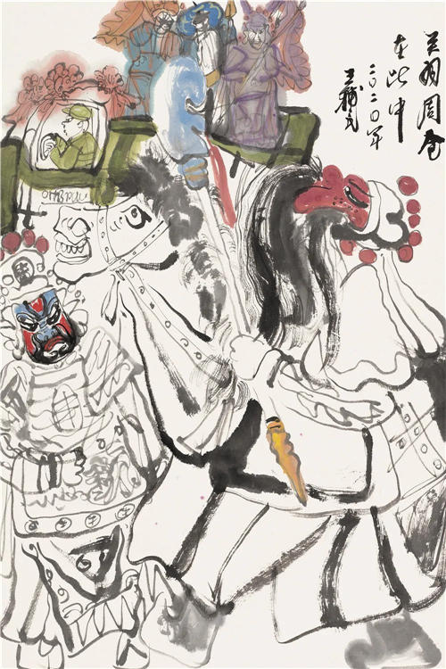 关羽周仓  68cm×45cm  2020年