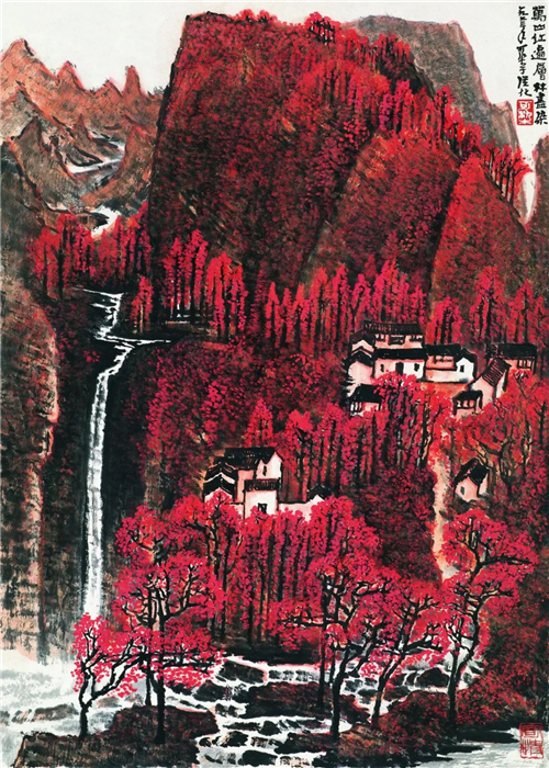 李可染 万山红遍层林尽染 中国画 69．5cm×45．5cm 1963年