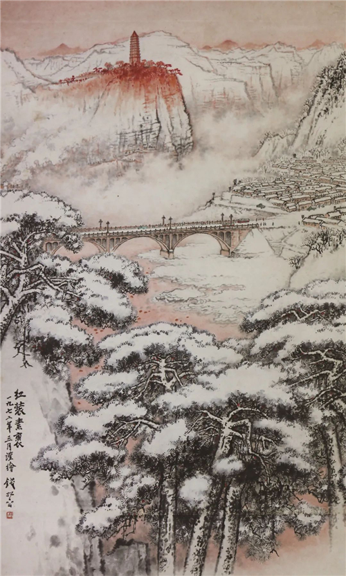 钱松喦 红装素裹 中国画 113cm×67．5cm 1972年
