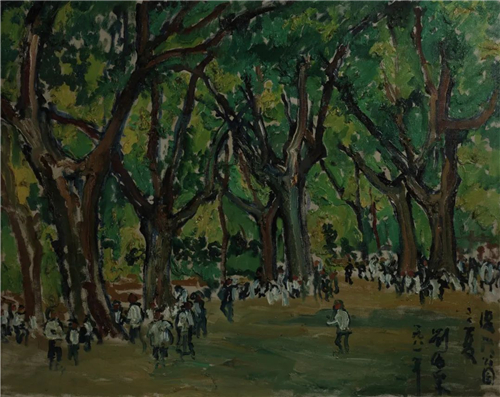 刘海粟 复兴公园 油画 71cm×90cm 1981年