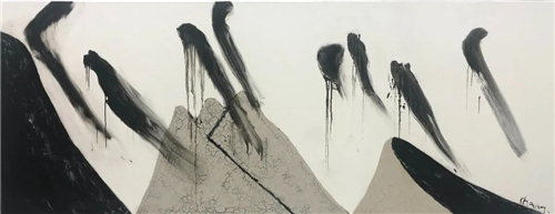 尚扬 剩山图—12 油画 108cm×278cm 2012年