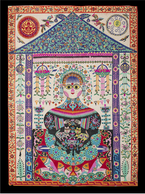 库淑兰剪花娘子剪纸108cm×78cm1989年