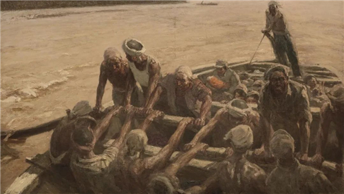 钟涵 浪里摇篮 油画 134cm×234cm 1985—1986年