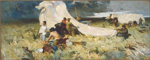 詹建俊 起家 油画 140cm×348cm 1957年
