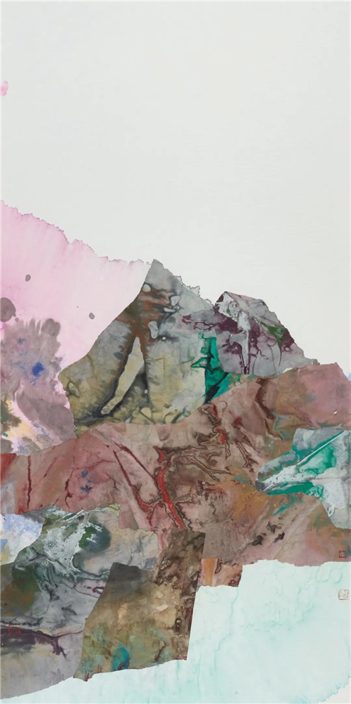 胡伟 晨辉 综合材料 136cm×70cm