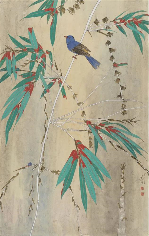 郭子良 热带写生系列——绿竹与蓝鸟 90cm×62cm